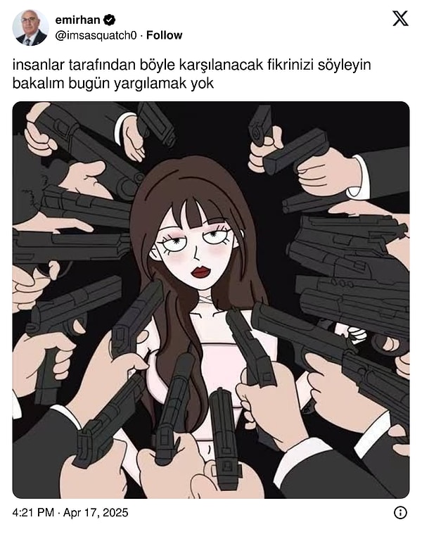 Bir kullanıcı, linç edilebilecek fikirleri bu şekilde sordu: