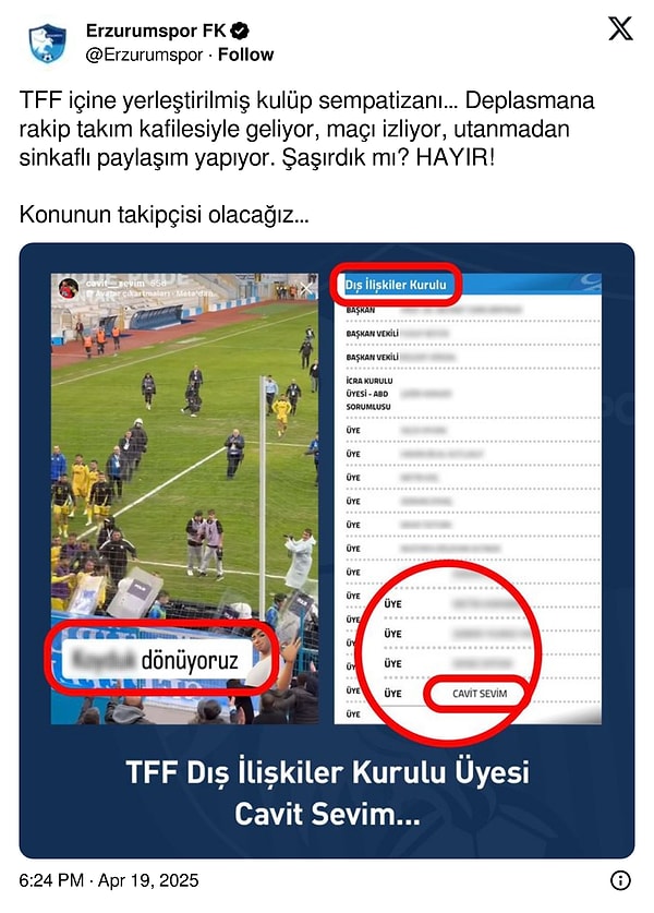 Erzurumspor FK'nın açıklaması 👇