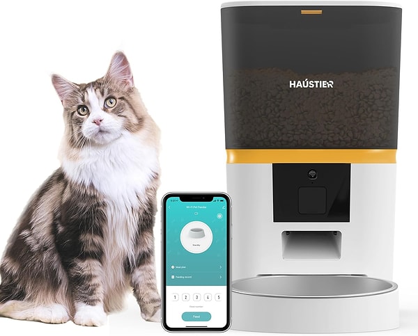 Haustier QQ003-V2 Akıllı Kedi Köpek Otomatik Mama Kabı