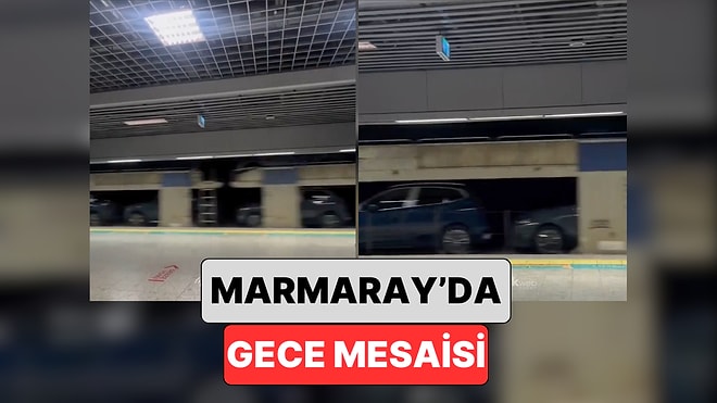 Marmaray'da Gece Saatlerinde Yapılan Yük Taşıma Anları Görüntülendi
