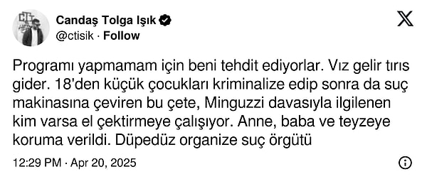 Candaş Tolga Işık’ın paylaşımı 👇