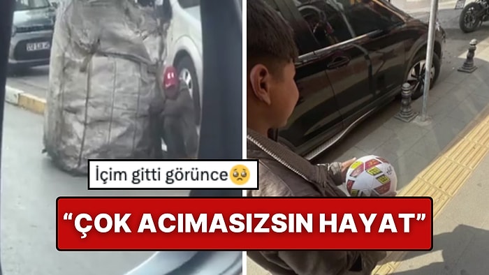 İstanbul'da İçimizi Isıtan Anlar: Akranlarını İzleyen Kağıt Toplayıcısı Çocuğa Futbol Topu Hediye Etti!