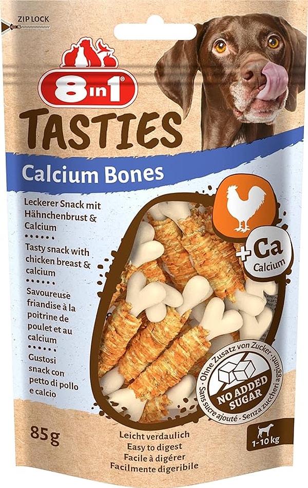 8in1 Tasties Calcium Bones Tavuk Sargılı Köpek Ödülü