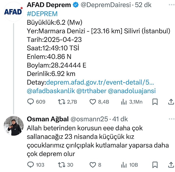 Bir X kullanıcısının yaptığı yorum ise kan dondurdu.