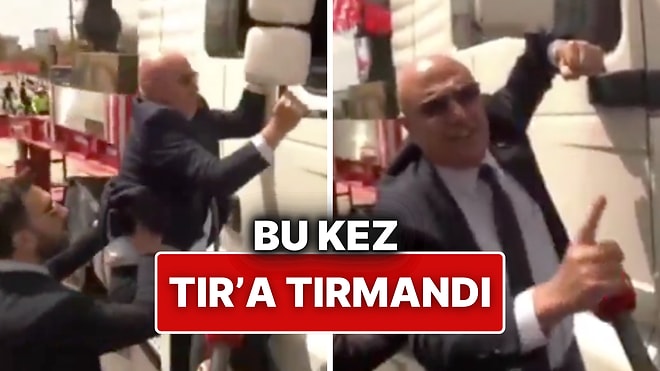 Mahmut Tanal Bu Kez 23 Nisan Yürüyüşüne Engel Olmak İçin Gönderilen TIR’a Tırmandı!