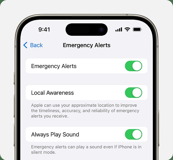 iPhone Deprem Uyarısı Nasıl Açılır? Görseli