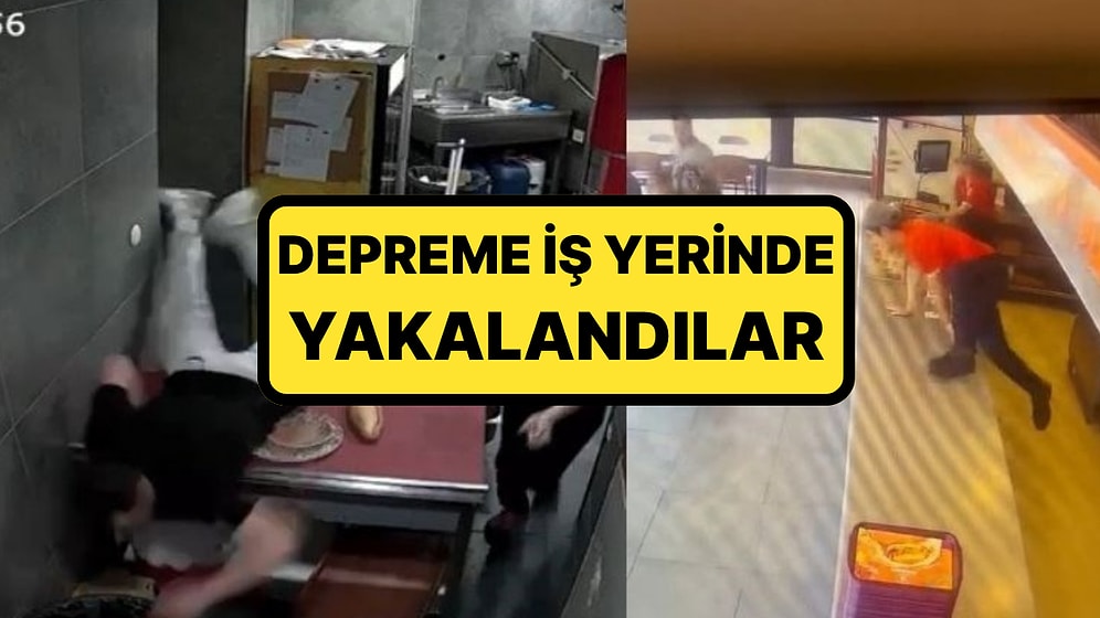 Panik Dolu Anlar: Deprem Anında Tezgahın Üstünden Atlayıp Kaçtılar