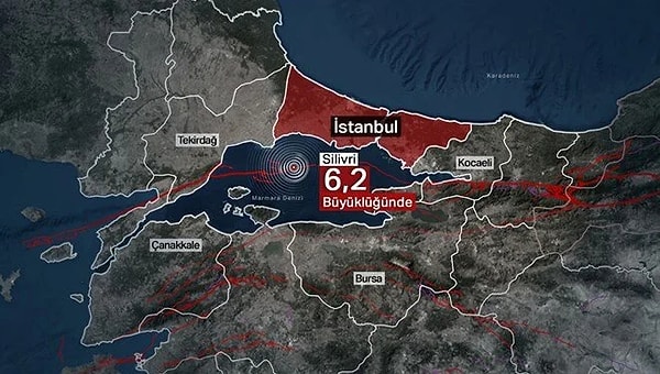İstanbul'da saat 12.49'da 6,2 büyüklüğünde bir deprem meydana geldi. Deprem, 13 saniye sürdü. Depremin ardından artçı sarsıntılar yaşandı.