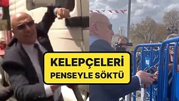 CHP'nin 23 Nisan yürüyüşünü engellemek için kurulan barikatlara plastik kelepçe takıldı. CHP Şanlıurfa Milletvekili Mahmut Tanal, plastik kelepçeleri cebinden çıkardığı pense ile kesti. O anlar kameralara yansıdı.
