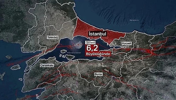 Yapılan açıklamada saat 12.49'da gerçekleşen depremin, Kuzey Anadolu Fay Zonu'nun Orta Marmara segmenti üzerinde, yaklaşık 7 km derinlikte meydana geldiği ve 13 saniye sürdüğü kaydedildi.