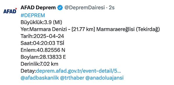 İkinci deprem ise sabaha karşı saat 04:20’de oldu.