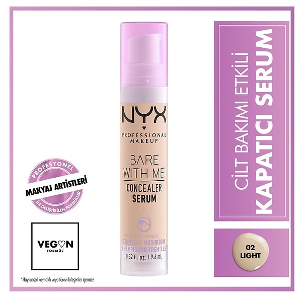 6. NYX Professional Makeup Bare With Me Kapatıcı Serum 02 Light Concealer