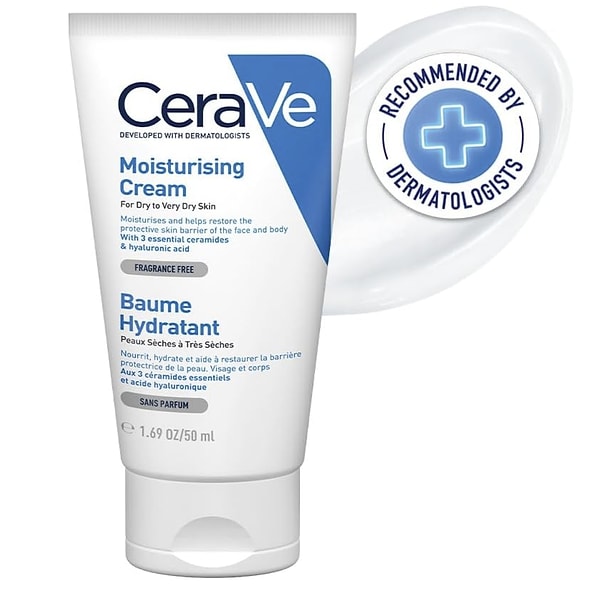 CeraVe Kuru Ciltler İçin Seramid Ve Hyalüronik Asit İçerikli Nemlendirici Yüz Ve Vücut Kremi