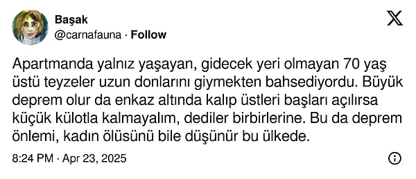 Kadınların neler düşünmek zorunda olduğunu görüyorsunuz.