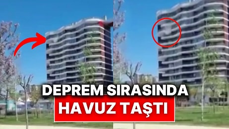 İstanbul Depremi Esnasında Küçükçekmece’de Bir Binanın Terasındaki Havuz Taştı