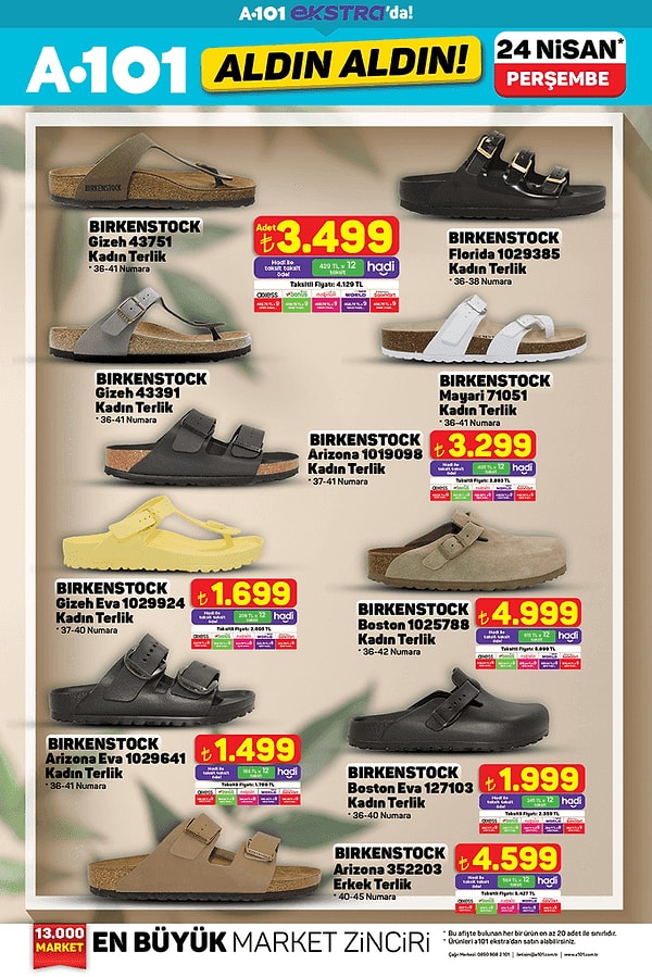 Birkenstock terlik modelleri