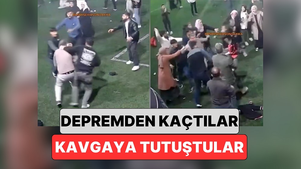 İstanbul'da Meydana Gelen Depremin Arından Geceyi Halı Sahada Geçiren İki Aile Birbirine Girdi