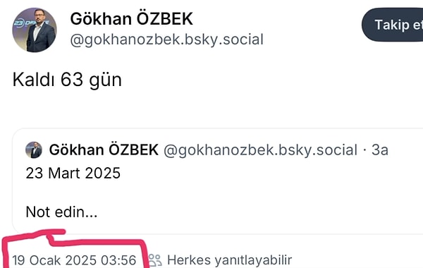 Gökhan Özbek'in Ocak ayında attığı paylaşımlar da öne sürüldü.