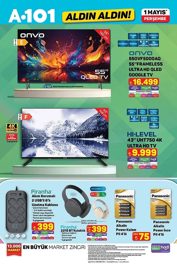 Hi-Level 43" 4K Ultra HD Tv 9.999 TL Görseli