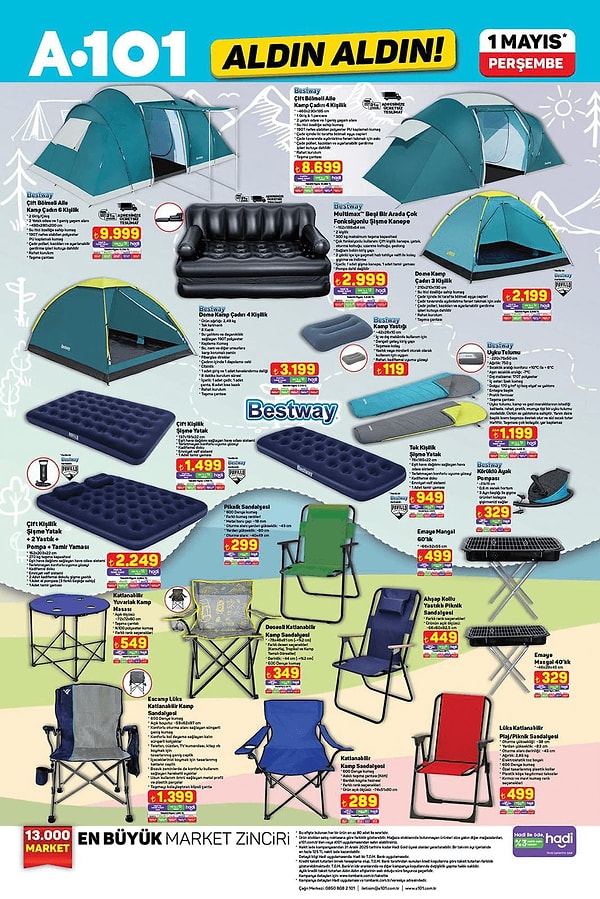 Bestway Çift Bölmeli Aile Kamp Çadırı 6 Kişilik 9.999 TL