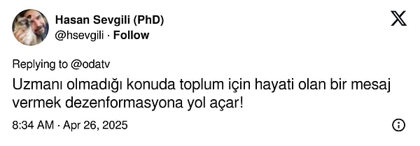 Oytun Erbaş'ın deprem uzmanlığına soyunması ise tepki çekti. İşte o tepkilerden bazıları 👇