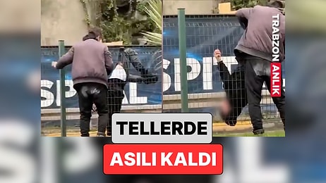 Trabzon'da Tel Örgülerden Atlayarak Karşıya Geçmeye Çalışan Bir Vatandaş Asılı Kaldı