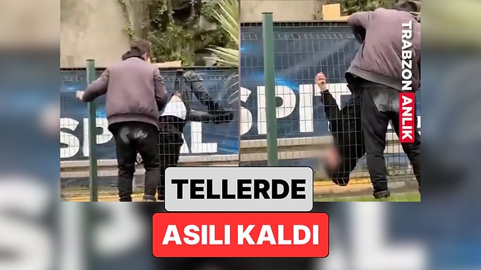 Trabzon'da Tel Örgülerden Atlayarak Karşıya Geçmeye Çalışan Bir Vatandaş Asılı Kaldı