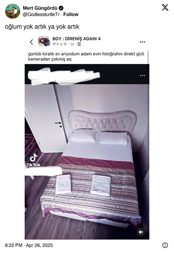 "Kamera var mı?" diye sorsan da söylermiş.
