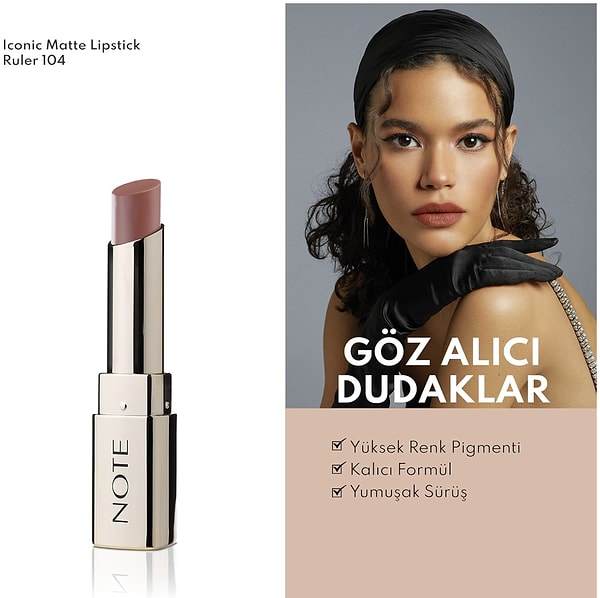 Note Iconic Matte Lipstick Kalıcı Mat Ruj 104 Ruler