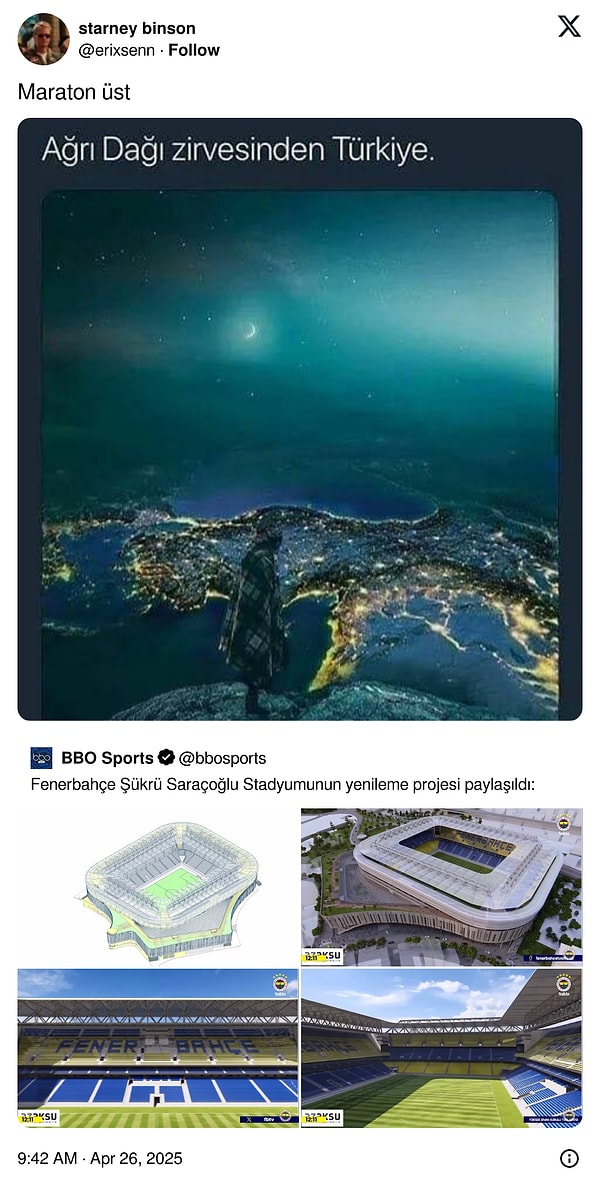 16. Olimpiyat Stadı havası olabilir 🧐