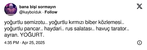 Ayran deneyip yüzünü ekşiten o yabancılara gösterin bu tweeti.