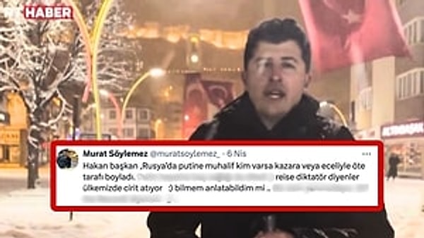 Dışişleri Bakanı Hakan Fidan’ın paylaşımına Vladimir Putin örneği ile cevap veren TRT muhabiri Murat Söylemez’in mesajı tepki çekti.