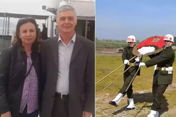 Kazada hayatını kaybeden emekli albay Himmet Konuk ve eşi Muhterem Konuk için Salihli'de askeri tören düzenlenmişti.
