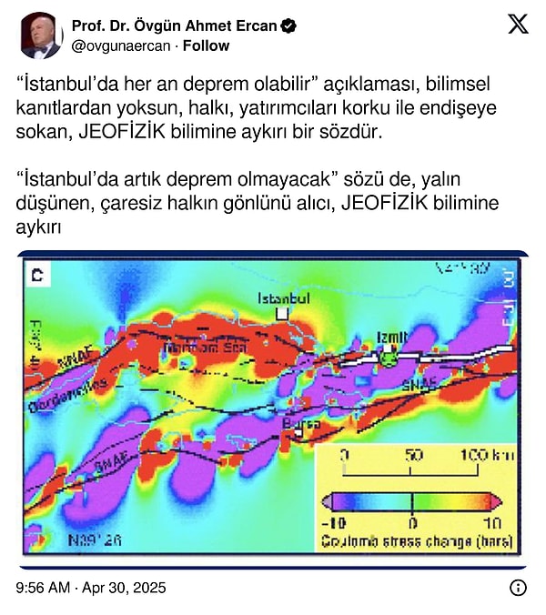 Bir paylaşım daha yapan Ercan, "Tek çare sağlam yerde sağlam yapıdır" dedi ve şöyle devam etti 👇