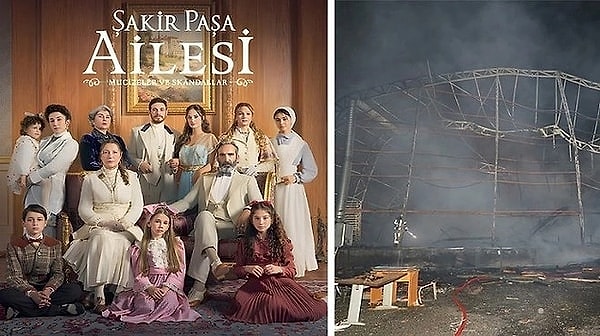Şakir Paşa Ailesi dizi setinde çıkan son yangında bir kişi vefat etmişti. Görseli