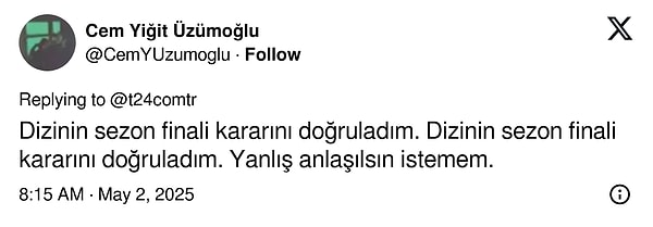 İşte o paylaşımı: