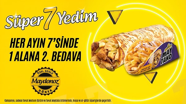 7. Maydonoz Döner'de her ayın 7’si Süper Yedim günü!