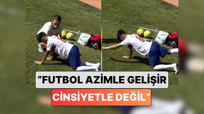 Kadın Antrenörle Çalışan Minik Futbolcu Adayından "Kadından Futbol Öğrenilmez" Diyenlere Tokat Gibi Cevap