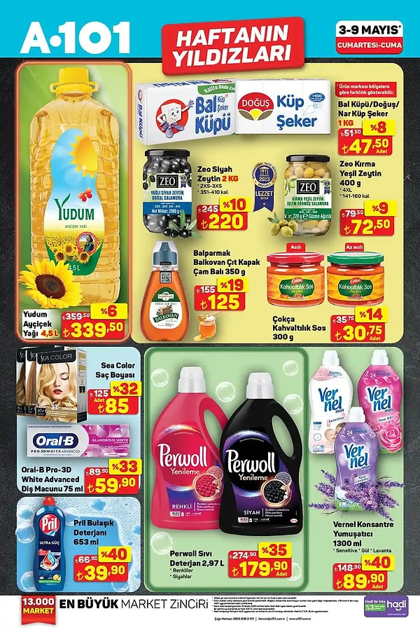 Yudum Ayçiçek Yağı 4,5 Litre 339,50 TL