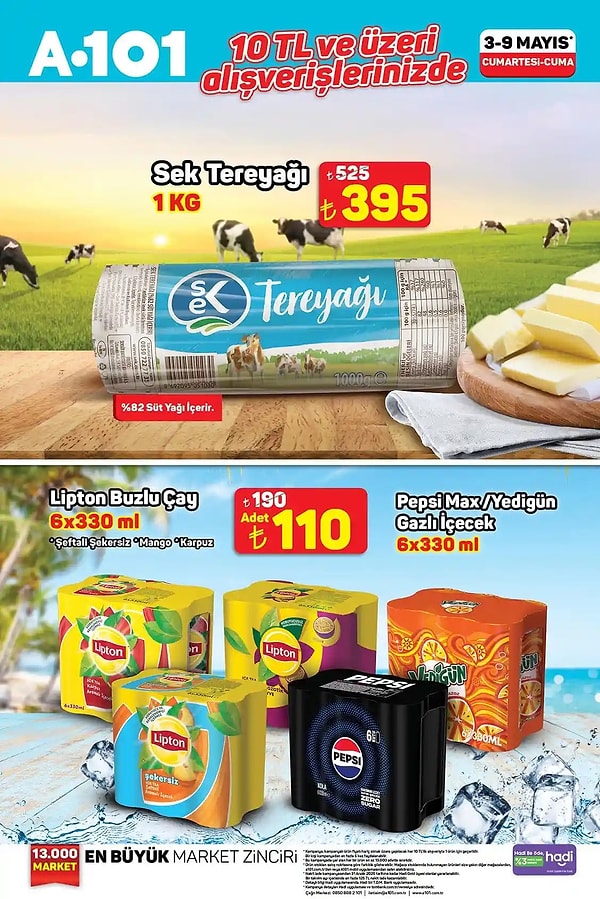 10 TL ve üstü alışverişlerde geçerli;
