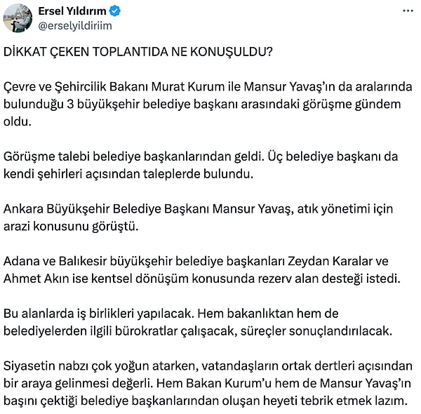 Mynet Genel Yayın Yönetmeni Ersel Yıldırım da toplantıda konuşulanlar hakkında şu açıklamaları yaptı:
