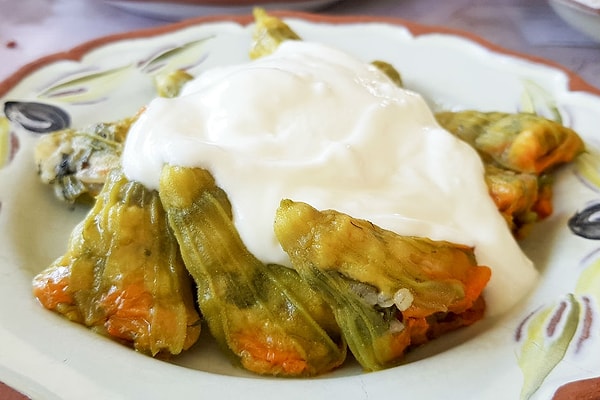 3. Stuffed zucchini blossom
