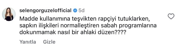 Selen Görgüzel'in Instagram'dan yaptığı paylaşımı da buradan görebilirsiniz...