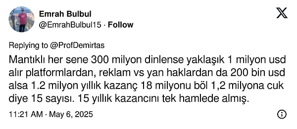 Tabii bu görüşü yorumlayanlar da oldu.