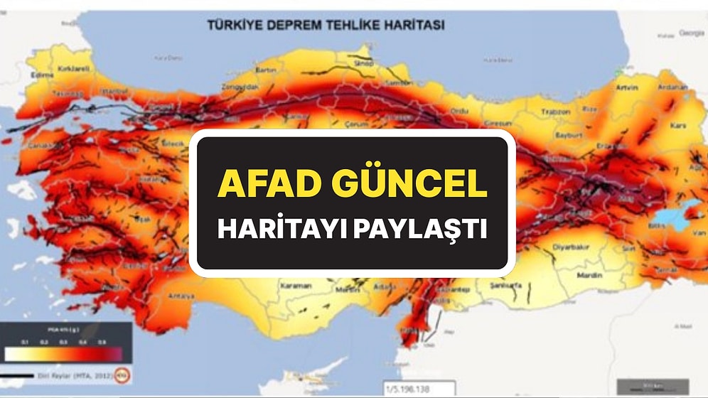 AFAD Haritayı Açıkladı: ''Türkiye'de 485 Diri Fay Segmenti Var''