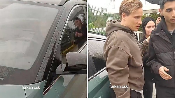 Svensson yağmurda bekleyen taraftarlarını es geçmedi: Arabasından inip herkesle tek tek ilgilendi