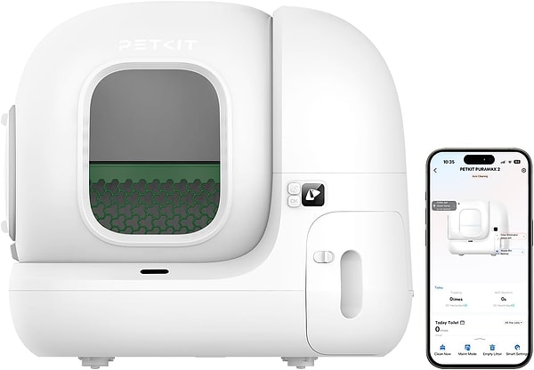 Petkit Pura Max 2 kedinin tuvalet alışkanlıklarını kolayca takip etmeni sağlayan, yüksek teknolojiye sahip bir kedi tuvaletidir. Peki avantajları nelerdir? Görseli
