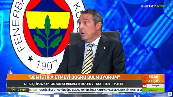 "İstifa etmeyi doğru bulmuyorum" dedi Görseli