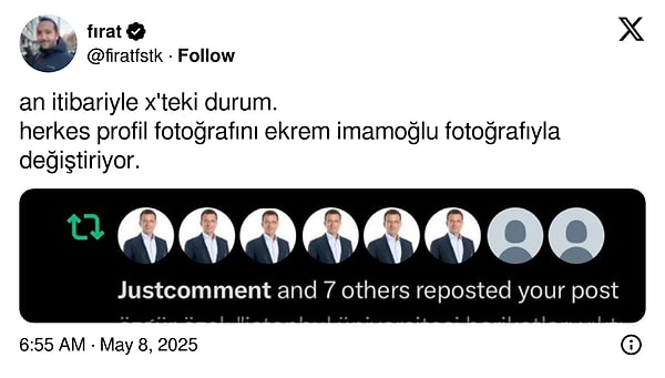 Sosyal medyada yoğun bir Ekrem İmamoğlu profil fotoğraflı kullanıcı sayısı gözlemlendi.