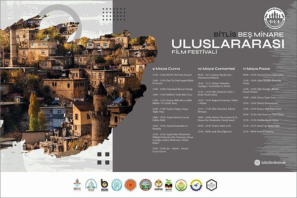 Bitlis Beş Minare Uluslararası Film Festivali'nin programı belli oldu.